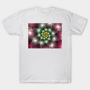 Colourful abstract flower T-Shirt